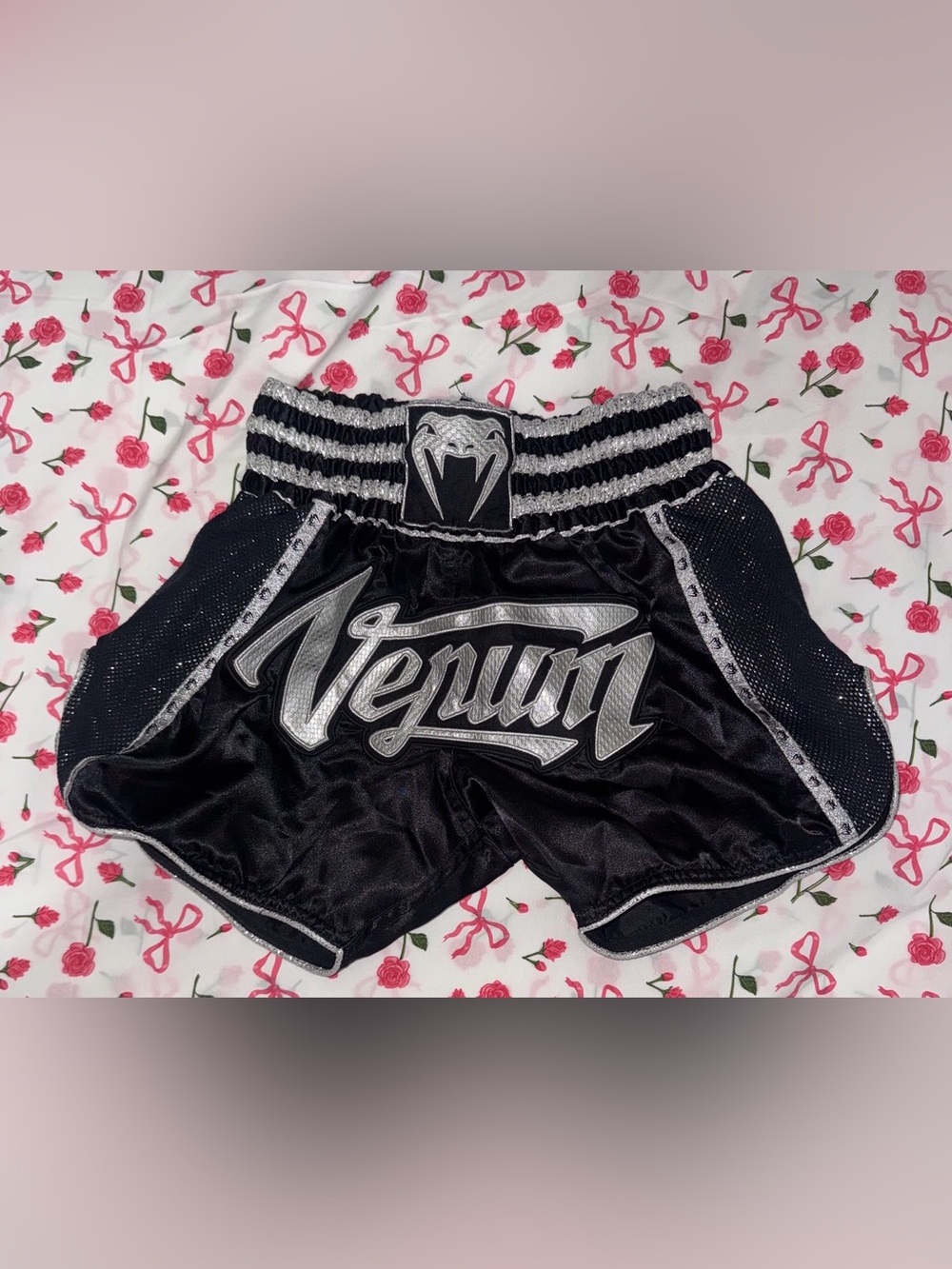 Black Silver Muay Thai Shorts size S nwot